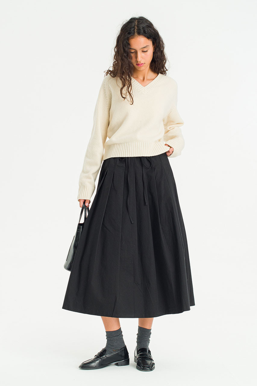 Fine Seamless V Neck  Neck Jumper, Oat