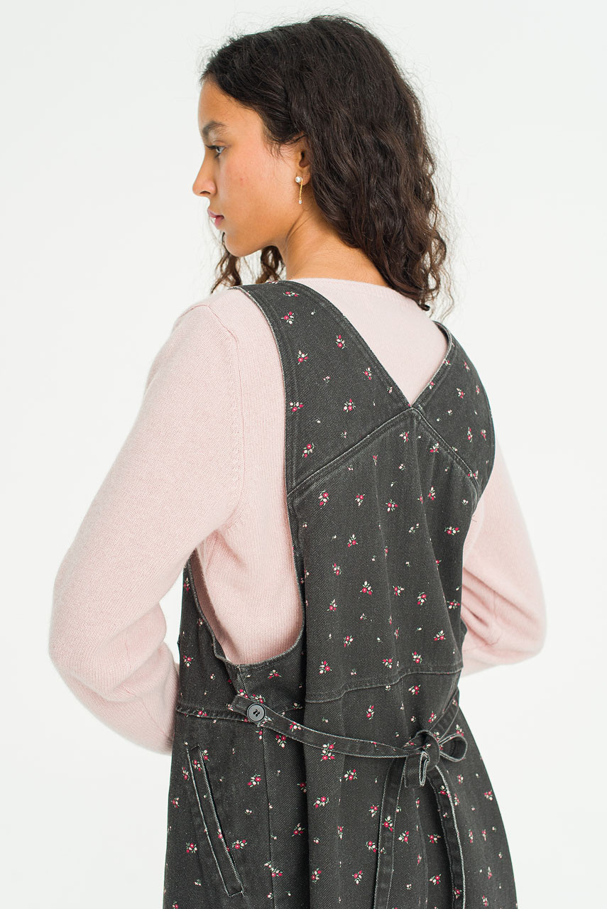 Lavine Denim Pinafore Dress, Charcoal