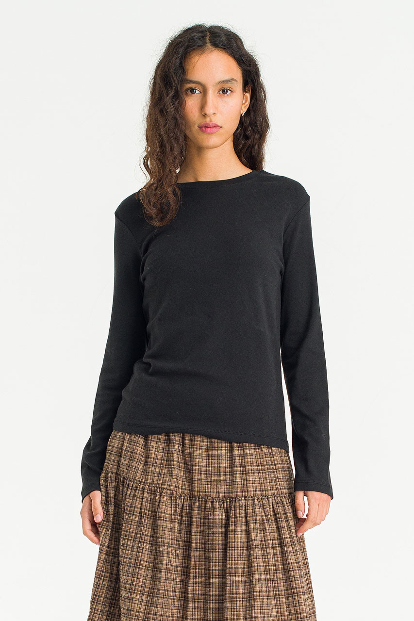 Soft Breeze Round Neck Tee, Black