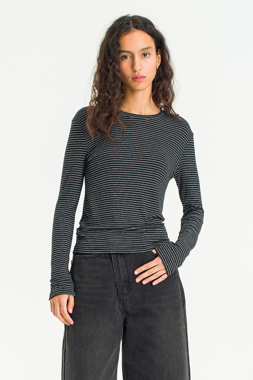 Line Texture Tee, Black