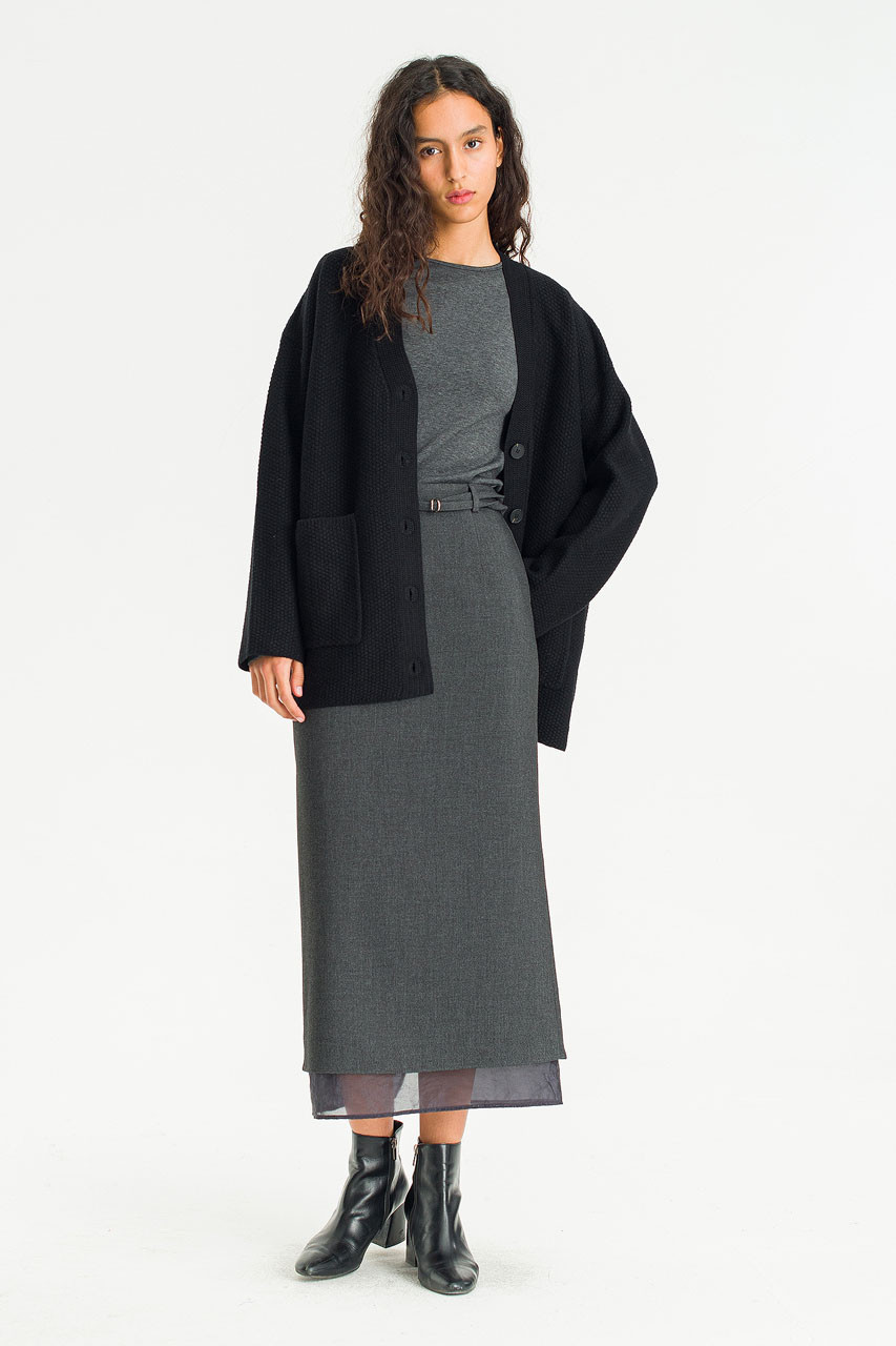 Lenn Over Size Knit Cardigan, Black