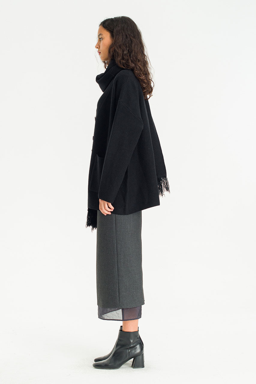 Lenn Over Size Knit Cardigan, Black