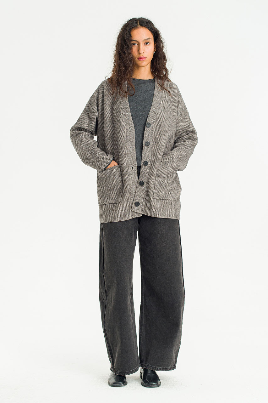Lenn Over Size Knit Cardigan, Grey