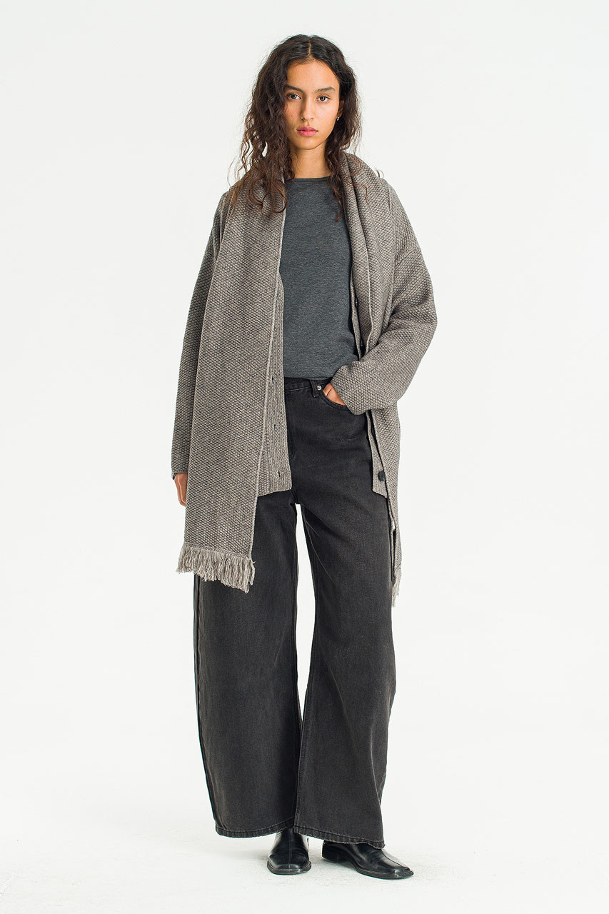 Lenn Over Size Knit Cardigan, Grey