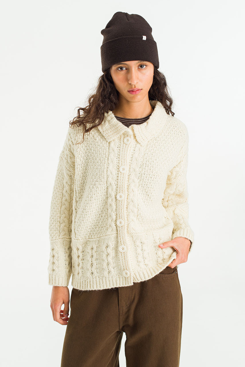 Mure Cable Cardigan, Cream