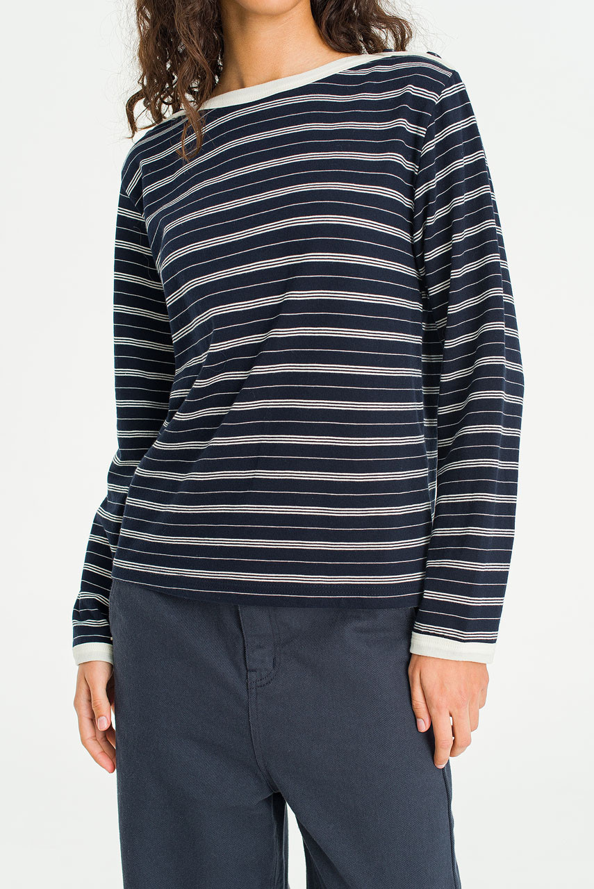 Day Stripe Tee, Navy