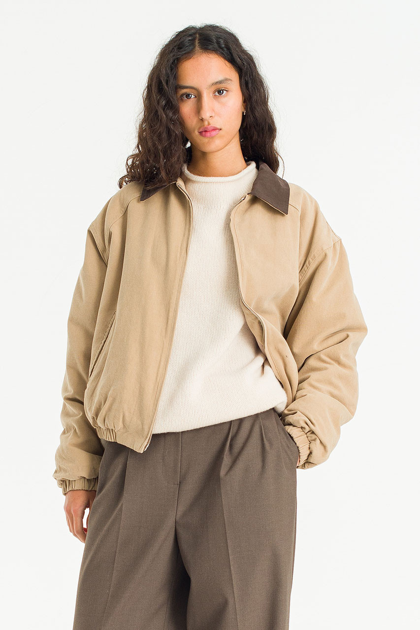 Kyo Combi Padded Blouson, Beige
