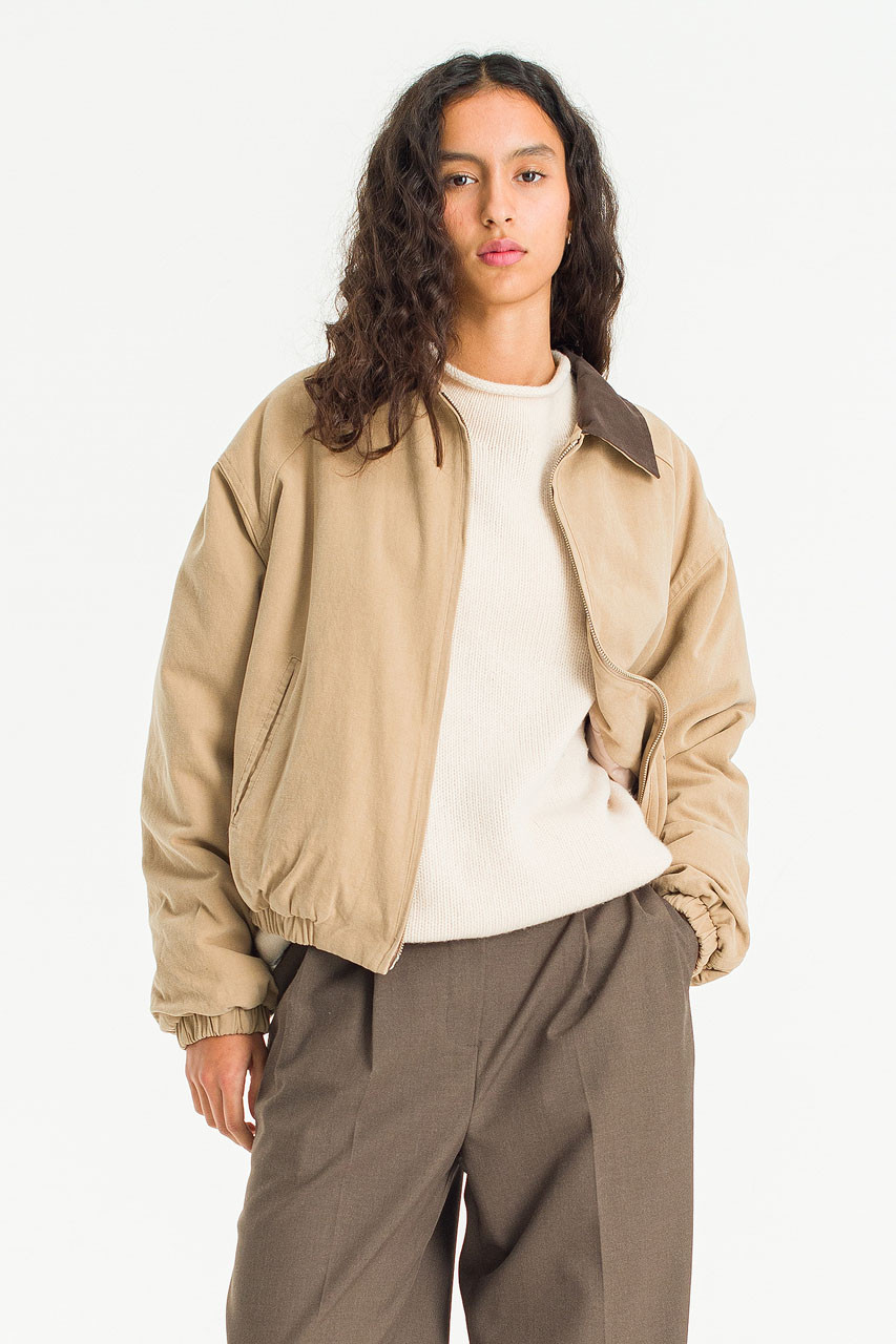 Kyo Combi Padded Blouson, Beige