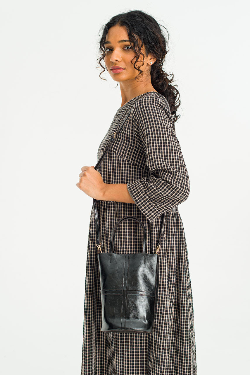 Luno Mini Bucket Bag, Black