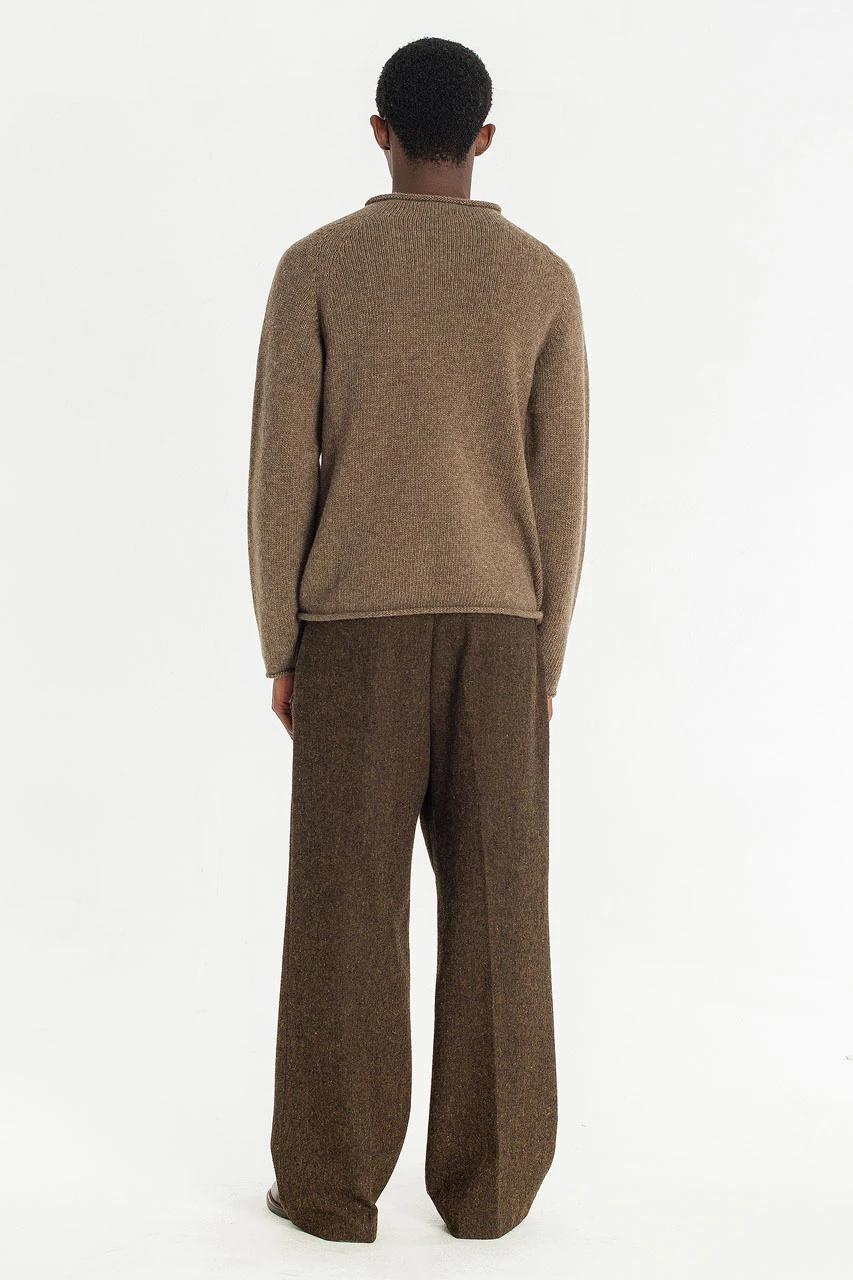 Menswear | Boat-Neck Wool Jumper, Brown