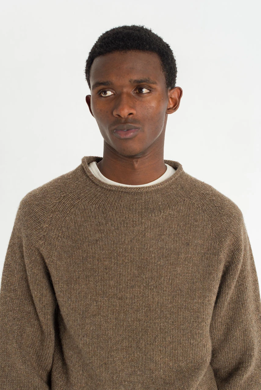 Menswear | Boat-Neck Wool Jumper, Brown