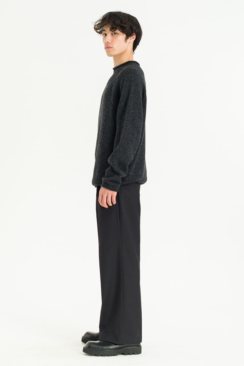 Menswear | Boat-Neck Wool Jumper, Charcoal