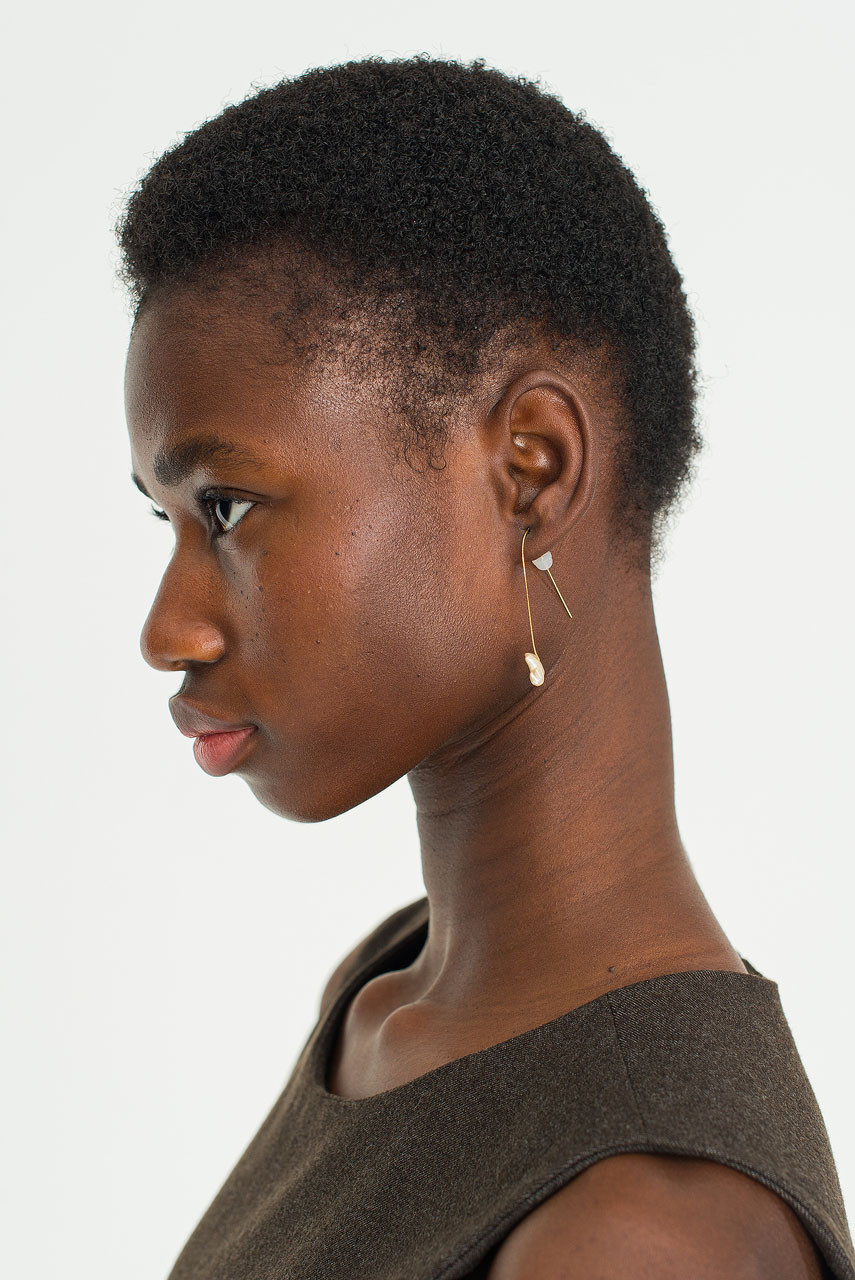 Momoka Pearl Earrings, Gold