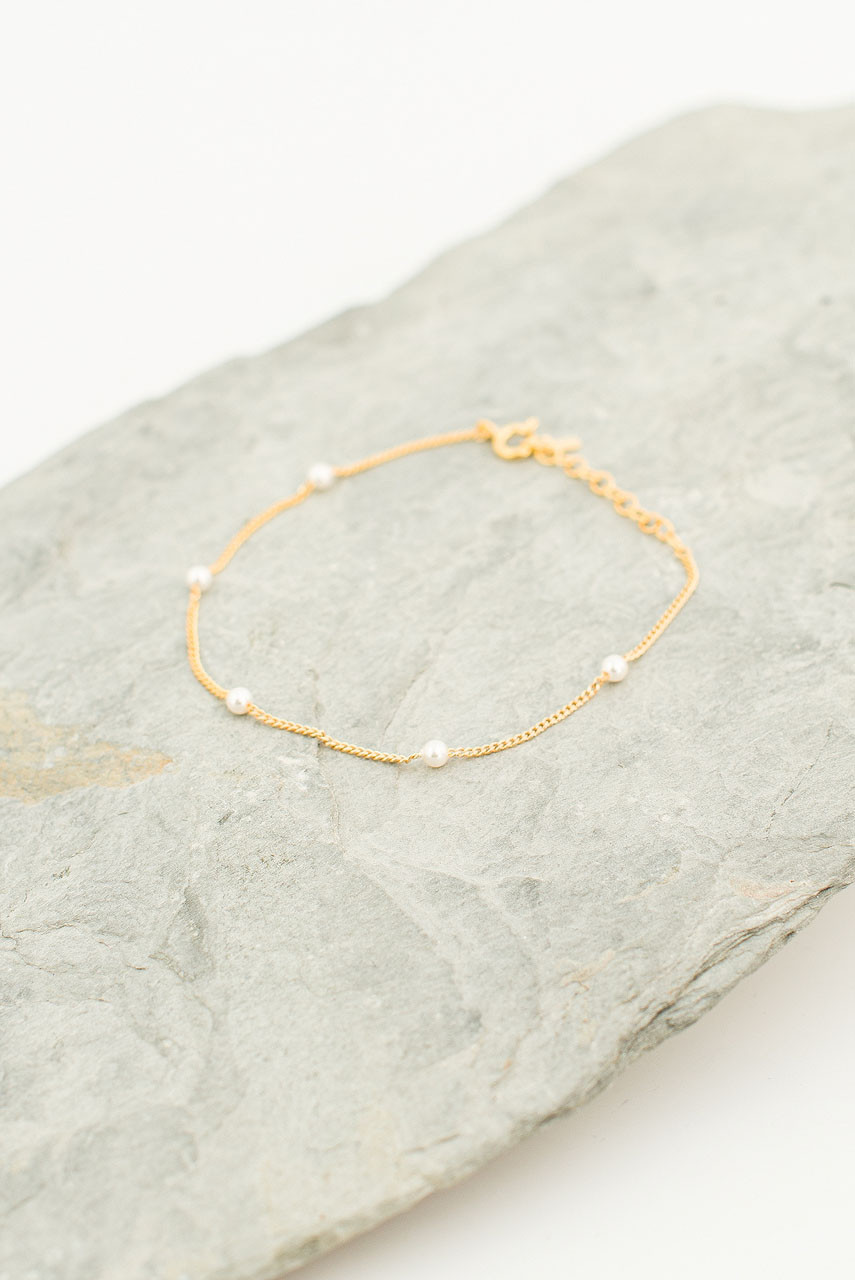 Yui Mini Pearl Bracelet, Gold