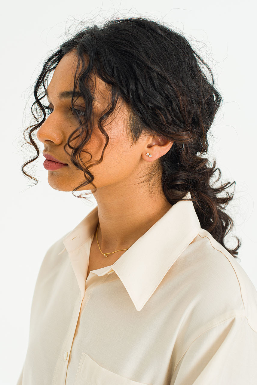 Sayaka Crystal Studs, Gold