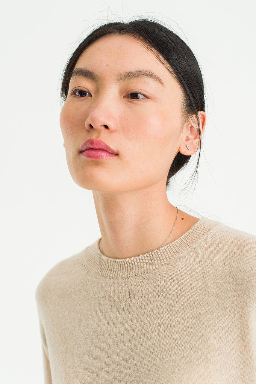 Ayaka Crystal Necklace, Silver