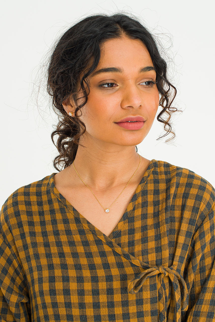 Sena Crystal Necklace, Gold