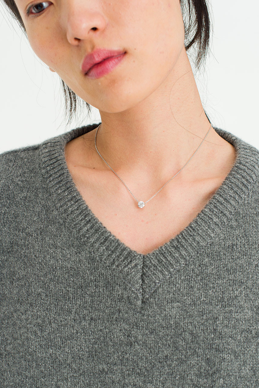 Sena Crystal Necklace, Silver