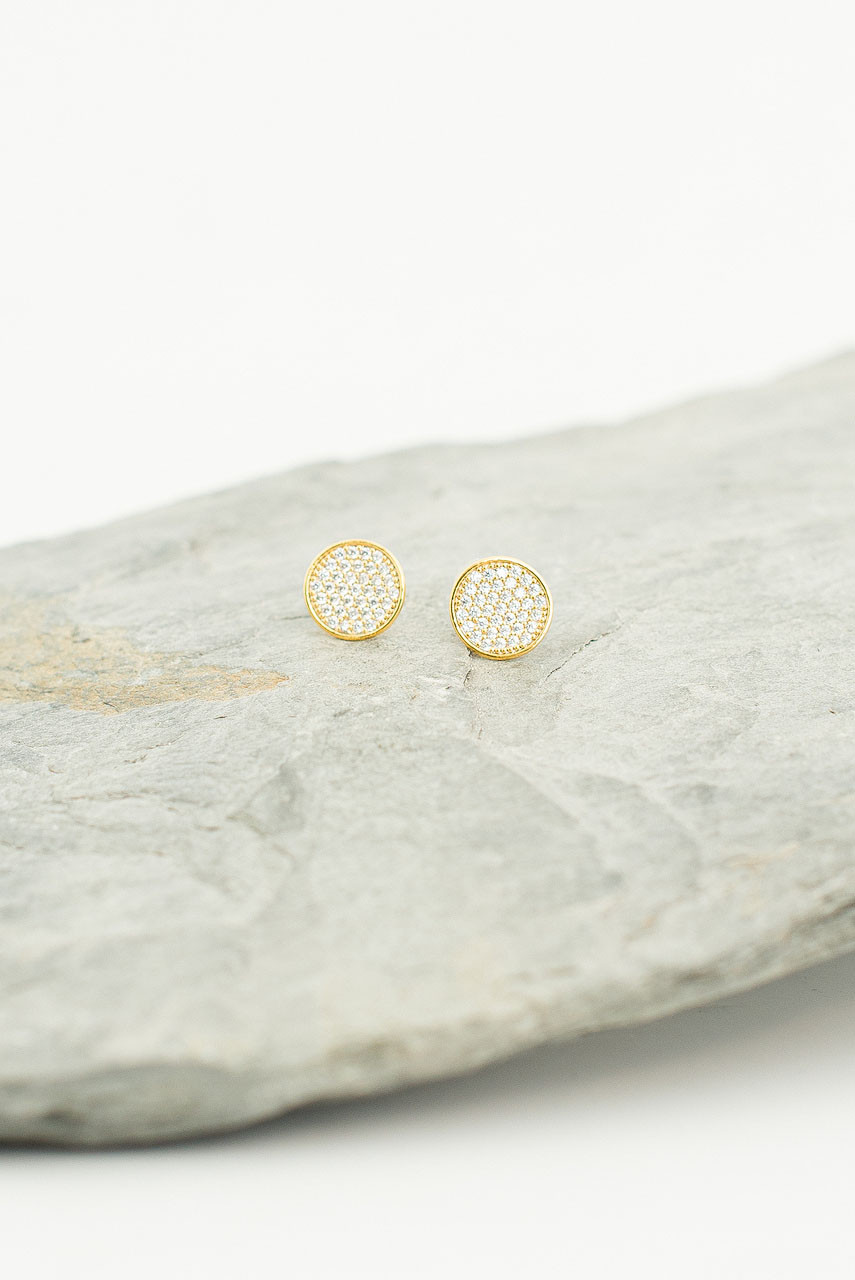 Juniper Circle Crystal Studs, Gold