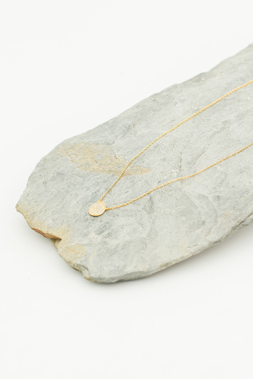 Juniper Circle Crystal Necklace, Gold