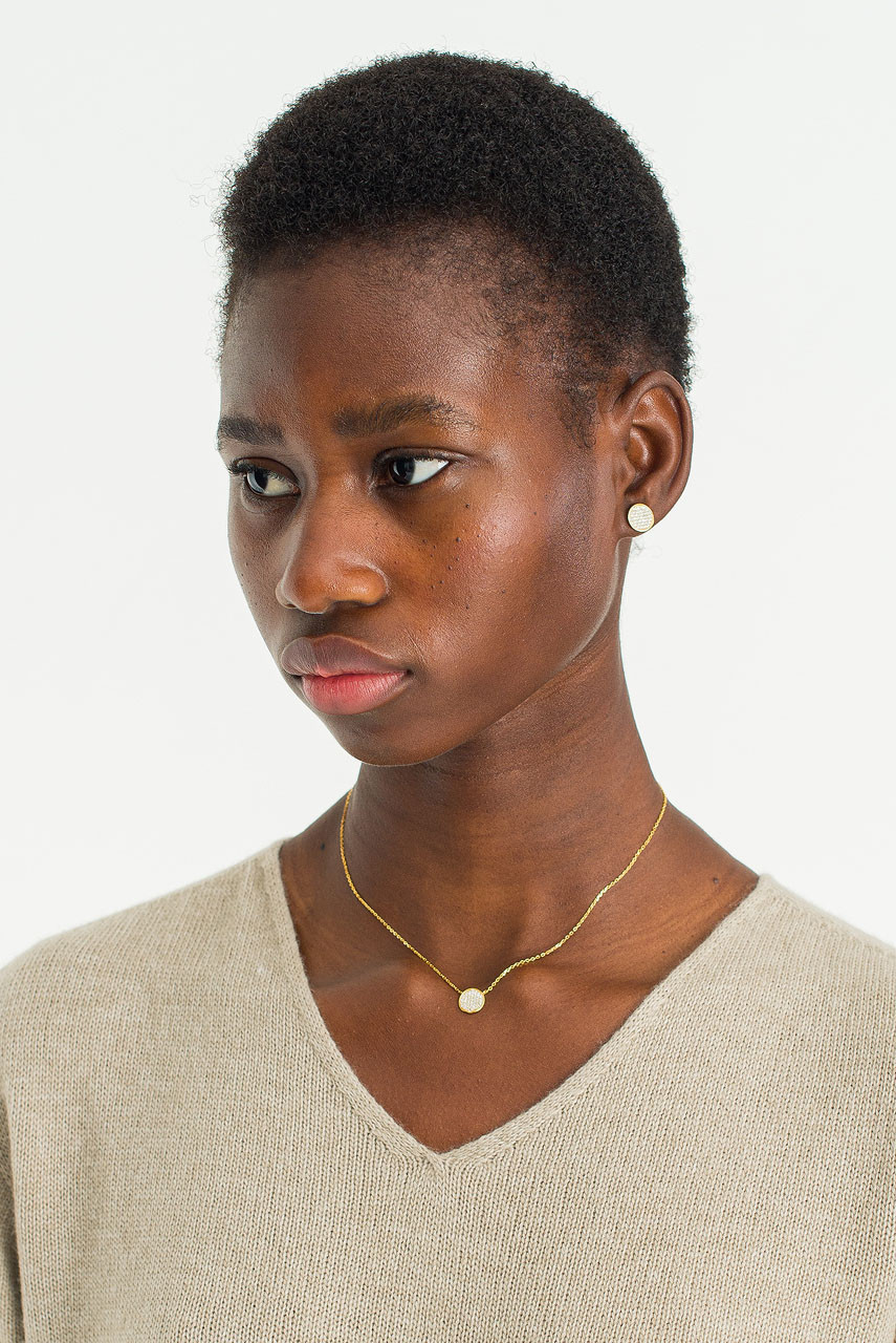 Juniper Circle Crystal Necklace, Gold