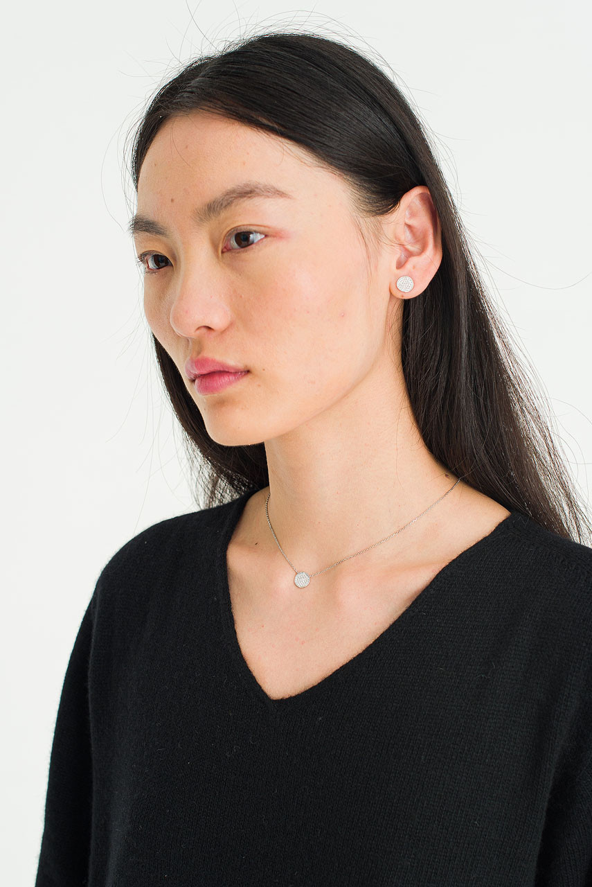 Juniper Circle Crystal Necklace, Silver