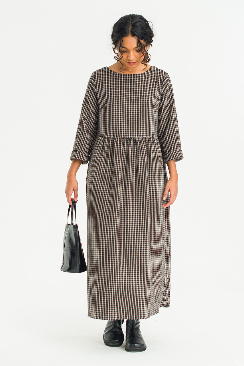 Elsa Double Face Relax Dress, Black