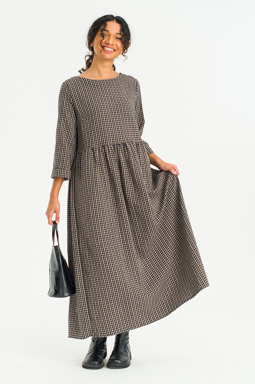 Elsa Double Face Relax Dress, Black