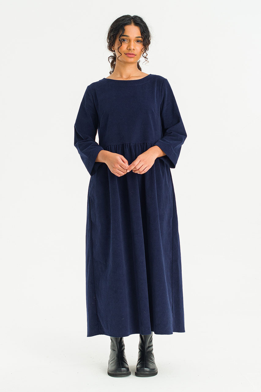 Elsa Cord Relax Dress, Navy