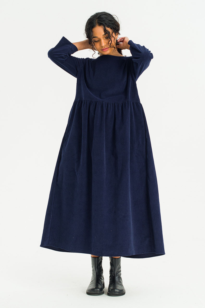 Elsa Cord Relax Dress, Navy