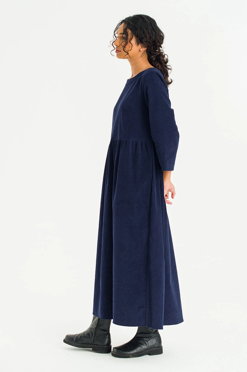 Elsa Cord Relax Dress, Navy