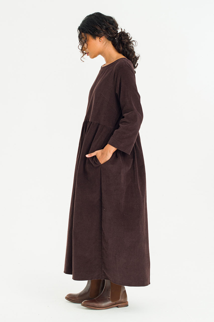 Elsa Cord Relax Dress, Brown