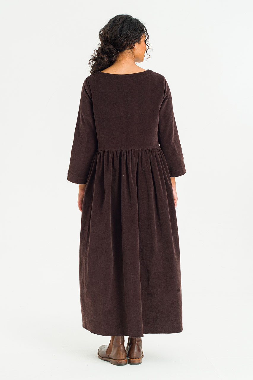 Elsa Cord Relax Dress, Brown