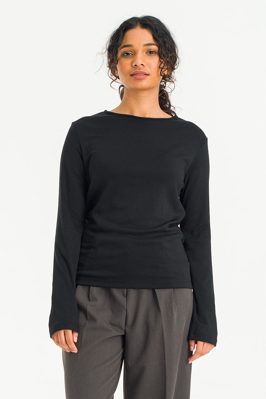 Mild Touch Round Neck Tee, Black