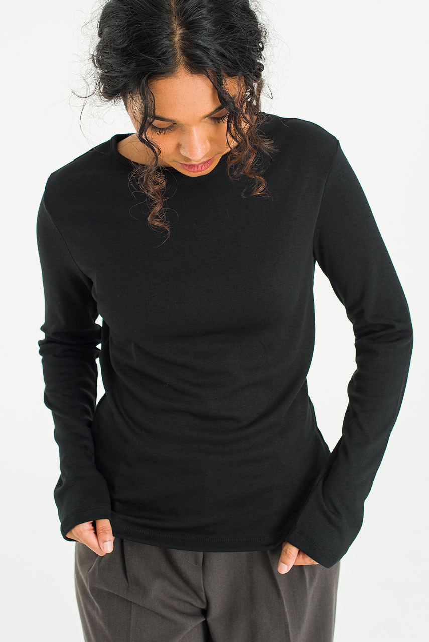Mild Touch Round Neck Tee, Black