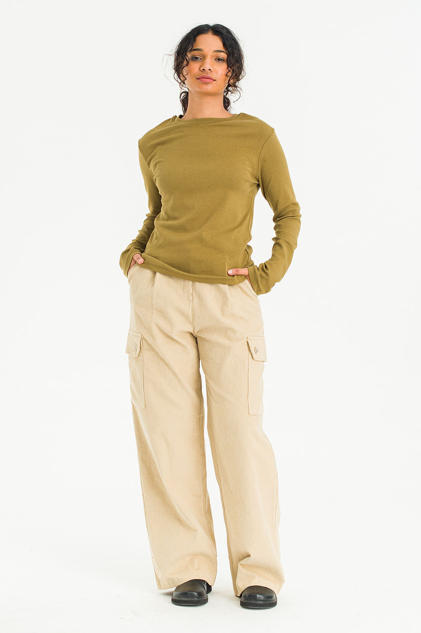 Soft Breeze Round Neck Tee, Khaki