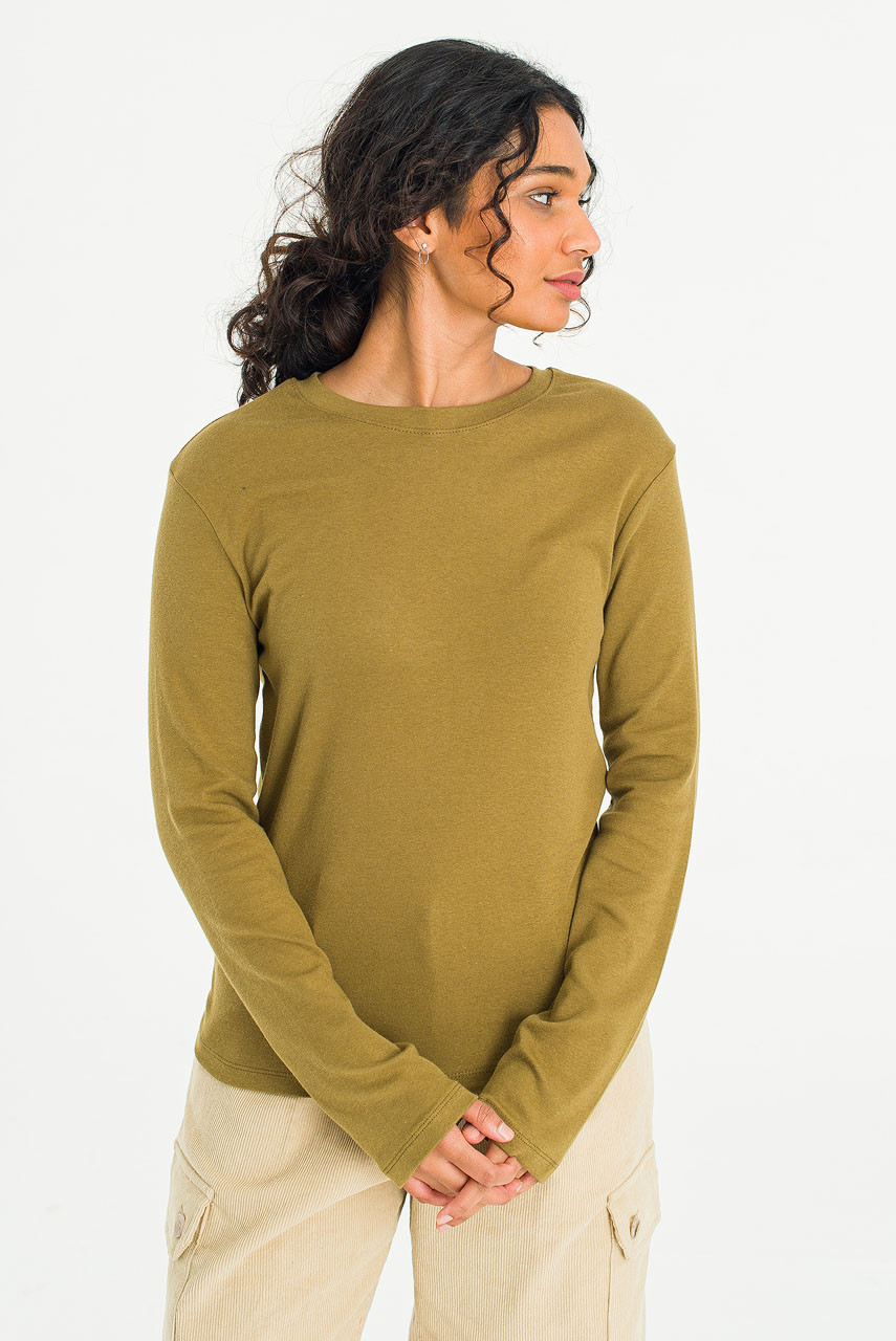 Soft Breeze Round Neck Tee, Khaki