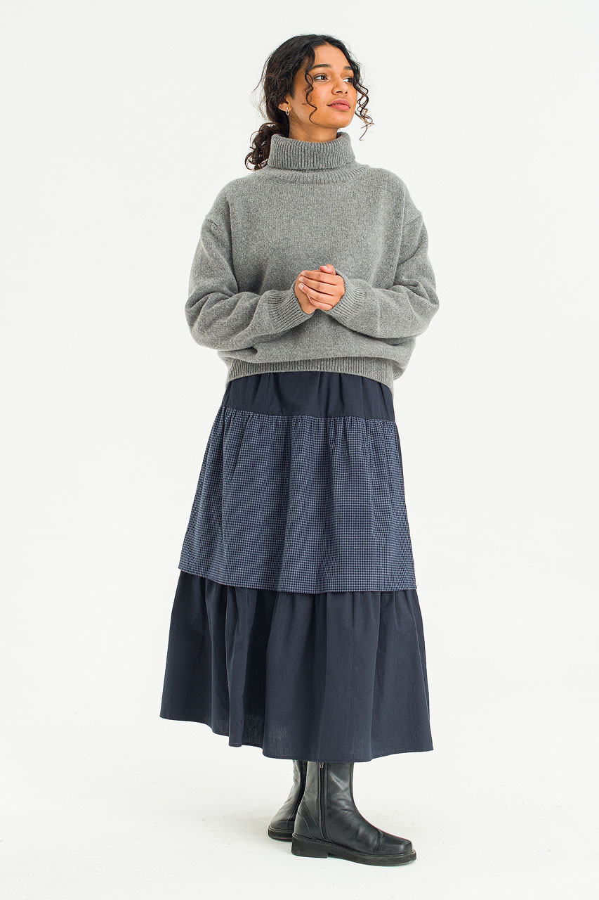 Mira Tiered Skirt, Navy