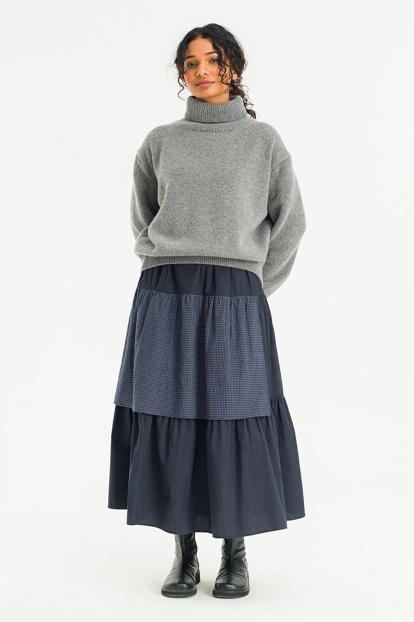 Mira Tiered Skirt, Navy