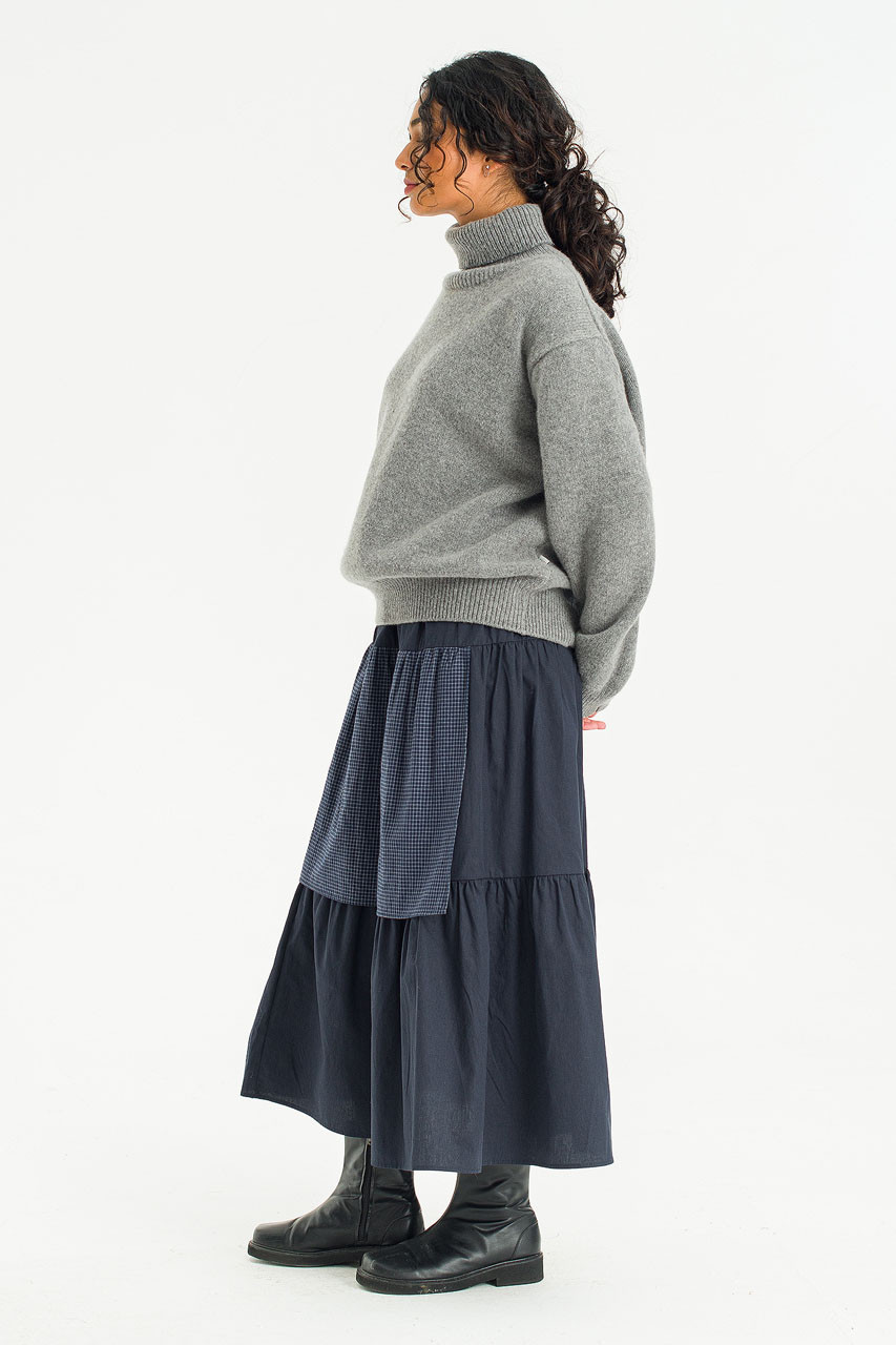 Mira Tiered Skirt, Navy