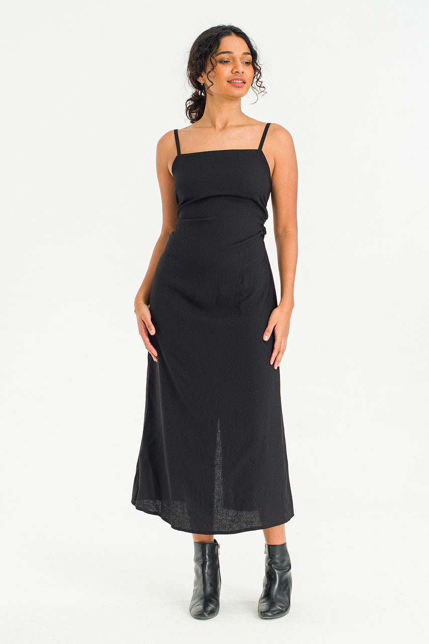 Open Back Cami Dress, Black