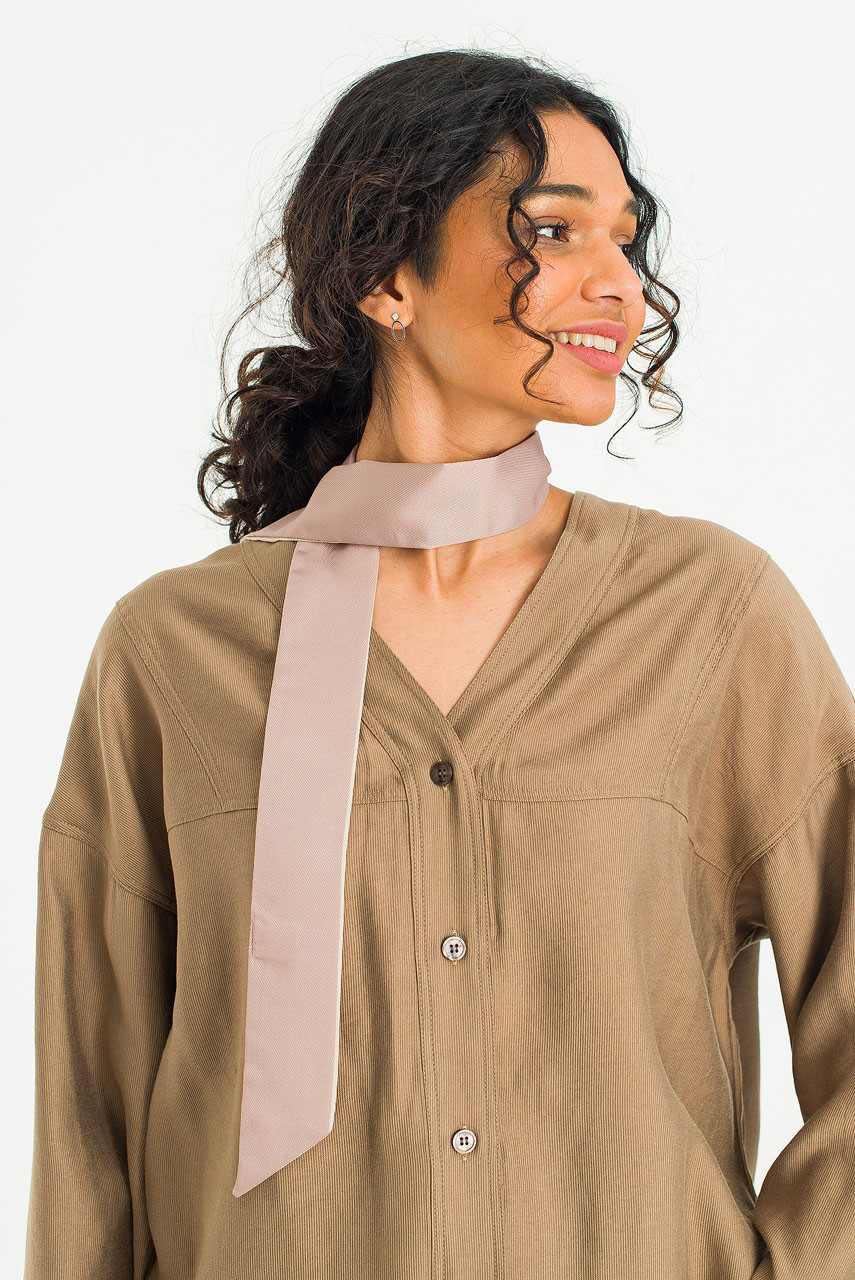 Bea Colour Contrast Scarf, Bege