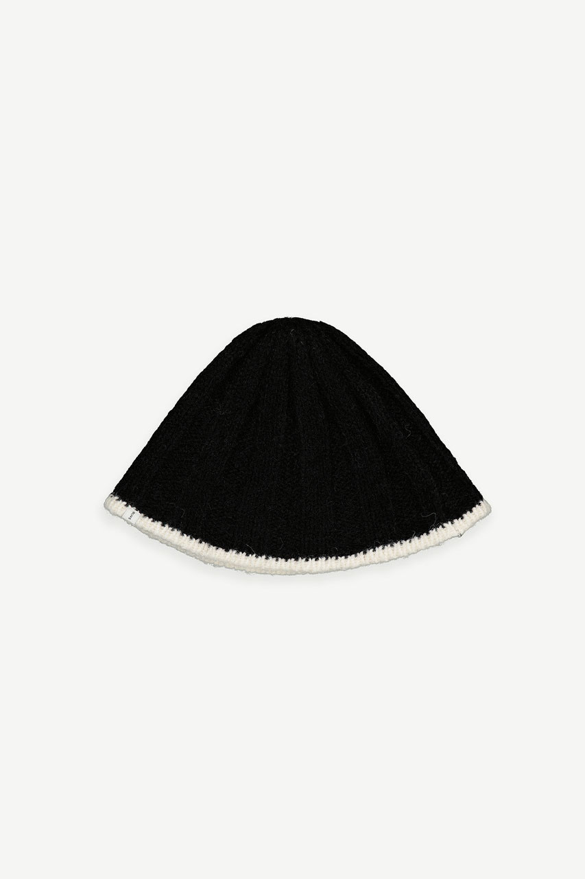 Contrast Trip Knit Hat, Black