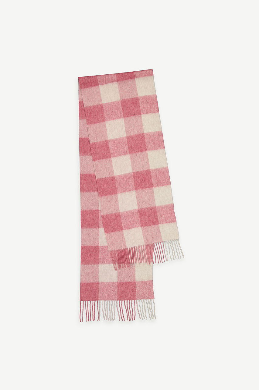 Akane Square Check Scarf, Pink