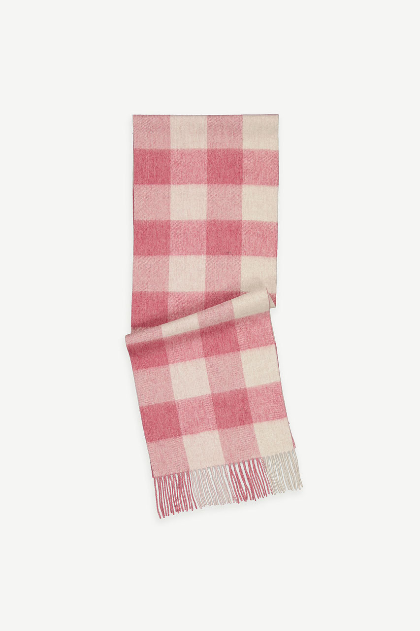 Akane Square Check Scarf, Pink