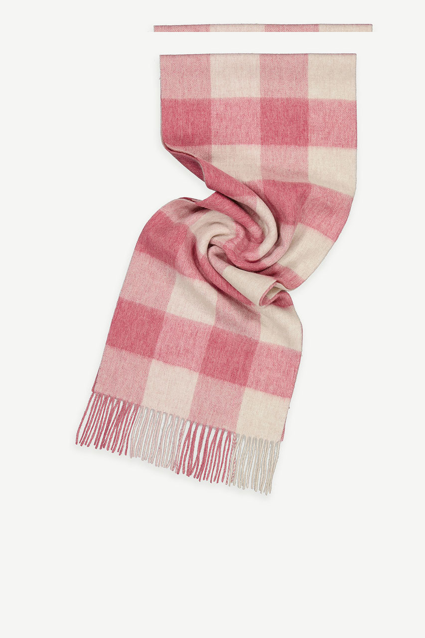 Akane Square Check Scarf, Pink