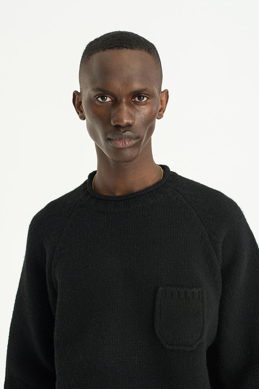 Menswear | Boxy Pocket Knit, Black