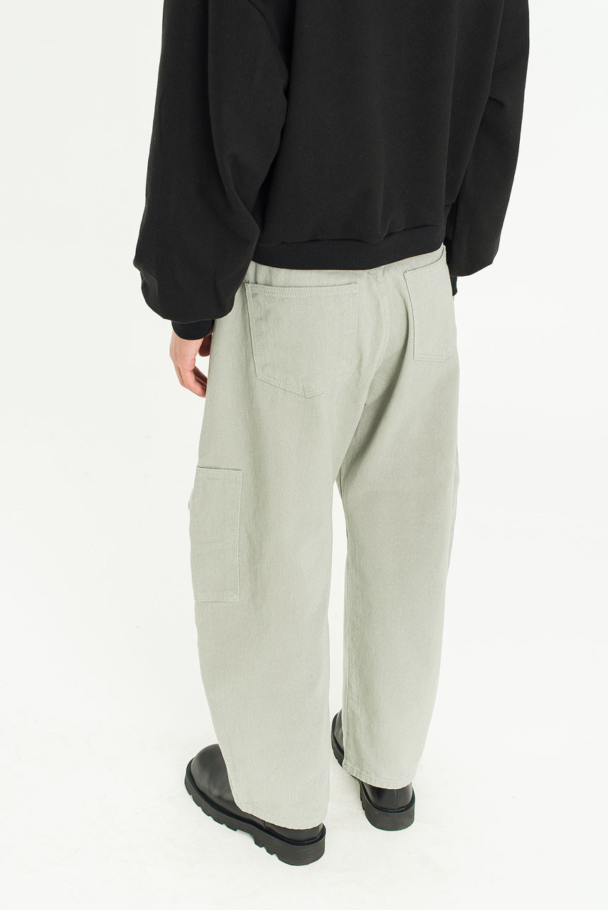 Menswear | Curved Fatigue Pants, Sage Grey