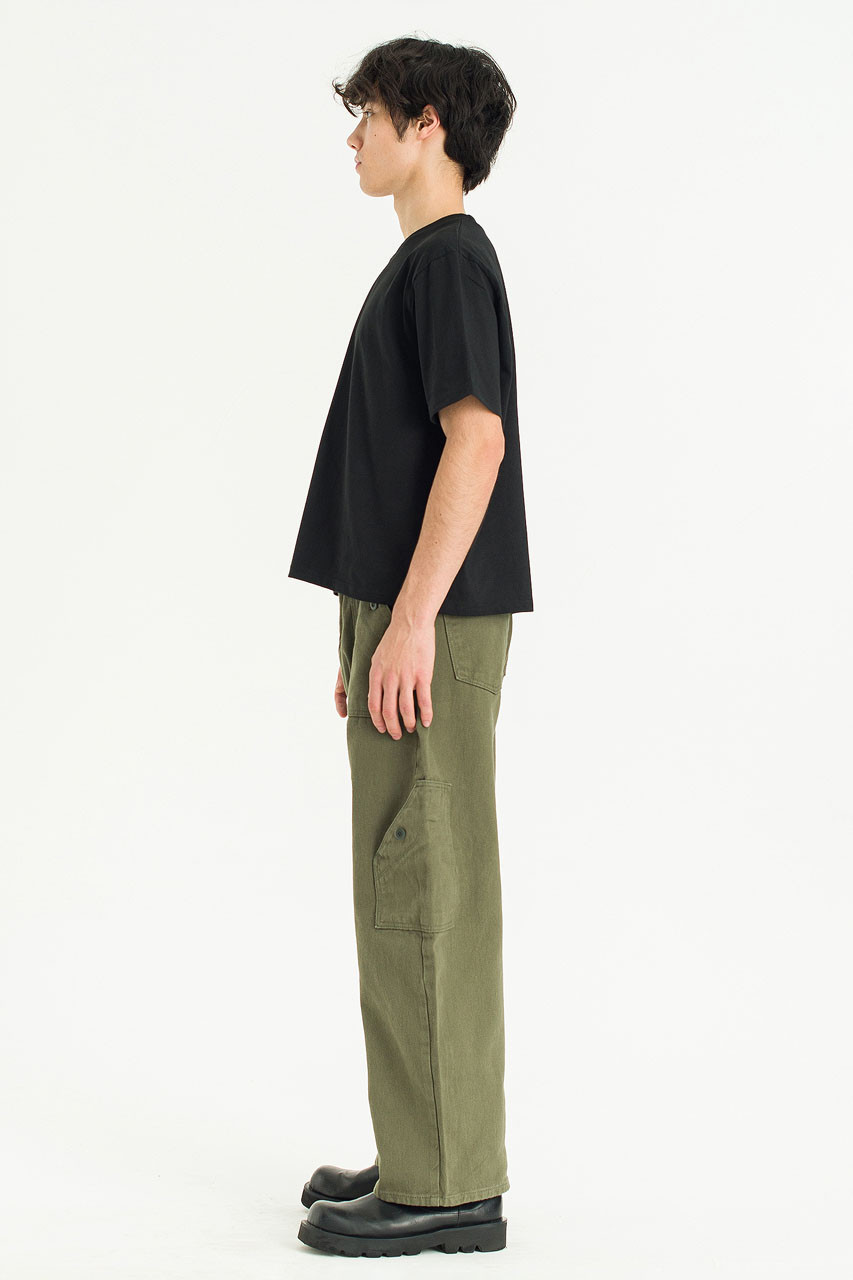 Menswear | Curved Fatigue Pants, Green