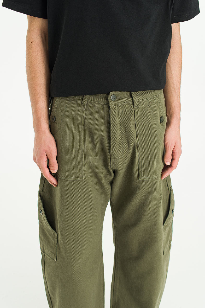 Menswear | Curved Fatigue Pants, Green